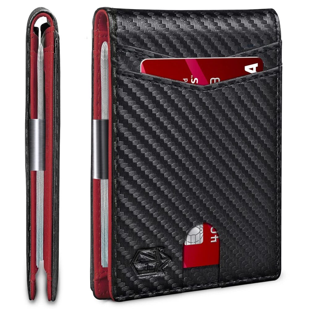 9469 Money Clip Wallets ,Slim Bifold Wallet 10-12 Cards, Leather Wallet